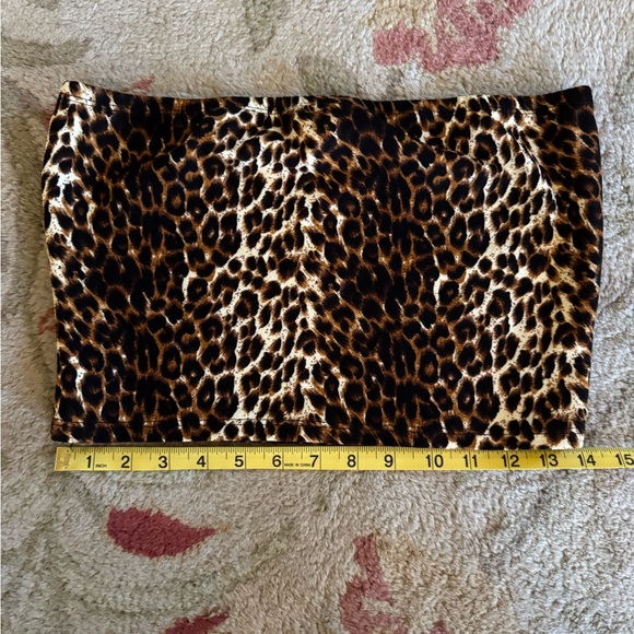 Leopard print tube top buckle cheetah animal women’s large western boho festival - Picture 3 of 4